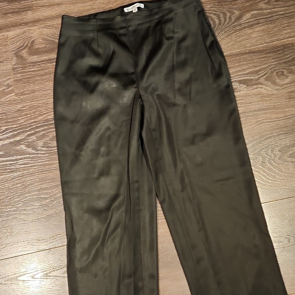 ❤️ ALEXANDRA ROSATI VINTAGE SATIN HIGH RISE STRAIGHT LEG PANTS, 14 (32) - Picture 3 of 7
